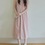 Thumbnail: Soft pink pleated lined cotton A line sleeveless dress