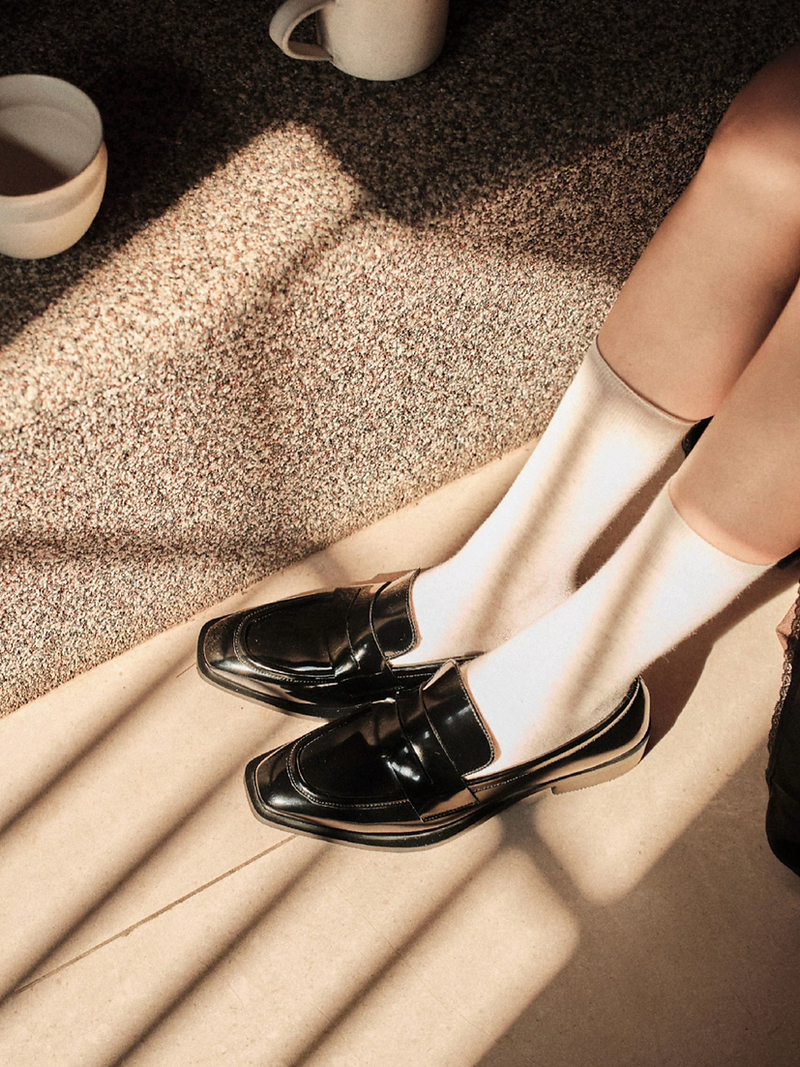 Made in Italy oil waxed Italian calf leather penny saver pointy low heel 7