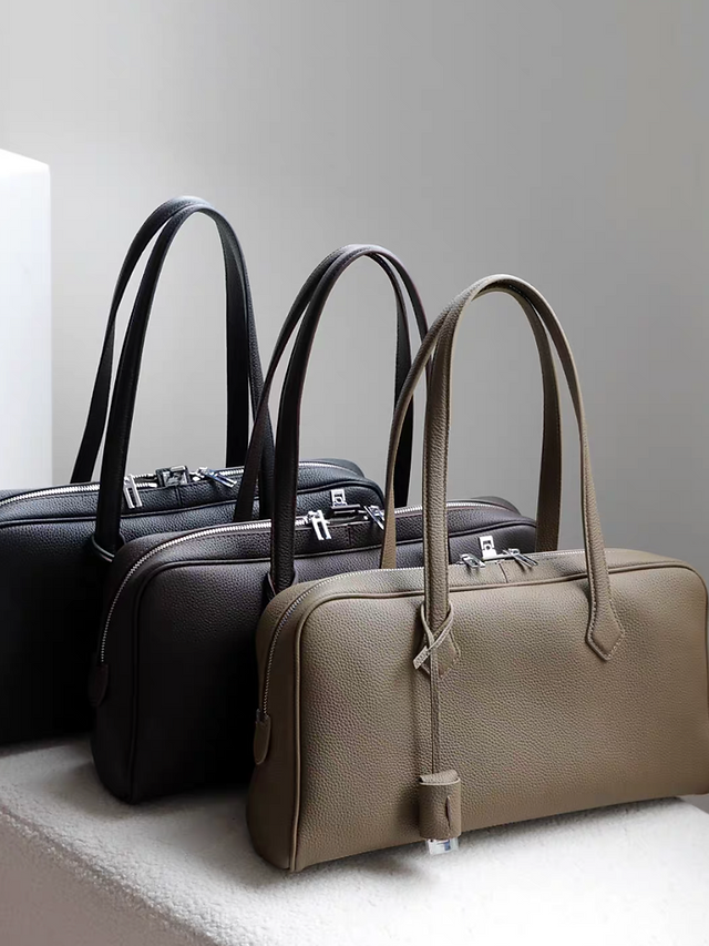 Toga embossed calf leather handle rectangular shoulder handle bag 1