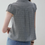 Thumbnail: Dark grey patterned cotton buttoned polo blouse