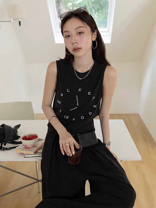 Linen cotton spandex SLEEP O'clock vest