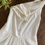 Thumbnail: Ivory cotton rayon drape collar slim cut lined sleevless dress