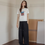 Thumbnail: Drawstring high wasted linen elasticated pants