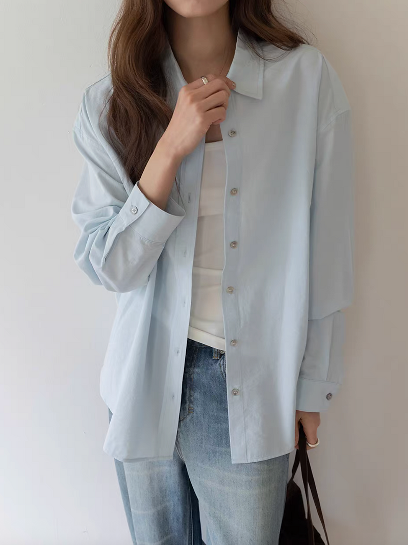 Back embroidered shell buttoned mid length cotton shirt 4