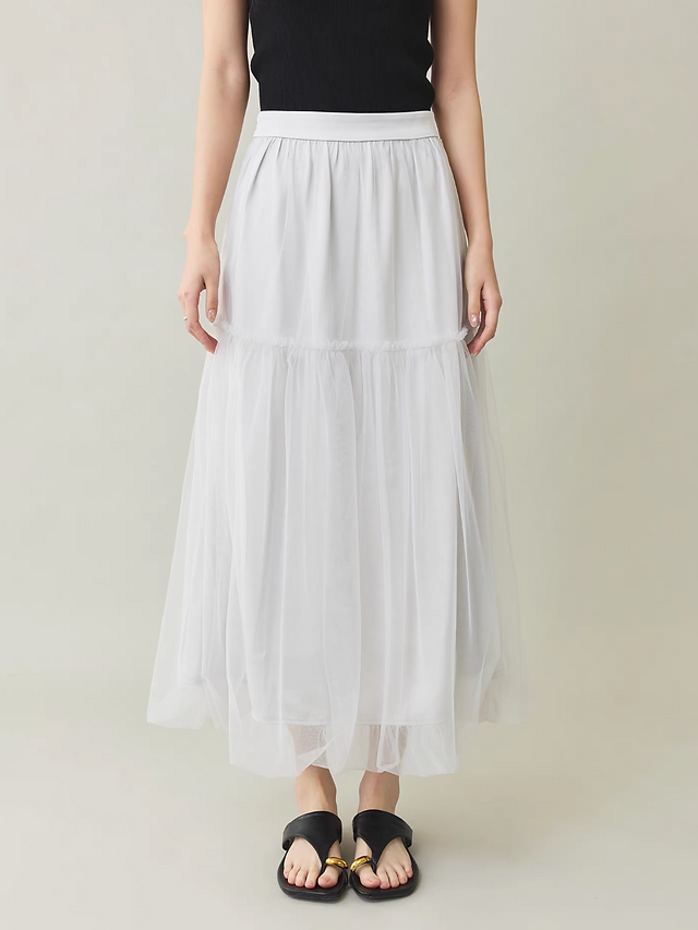 Organza layered elasticated cloud puff zipper skirt 12