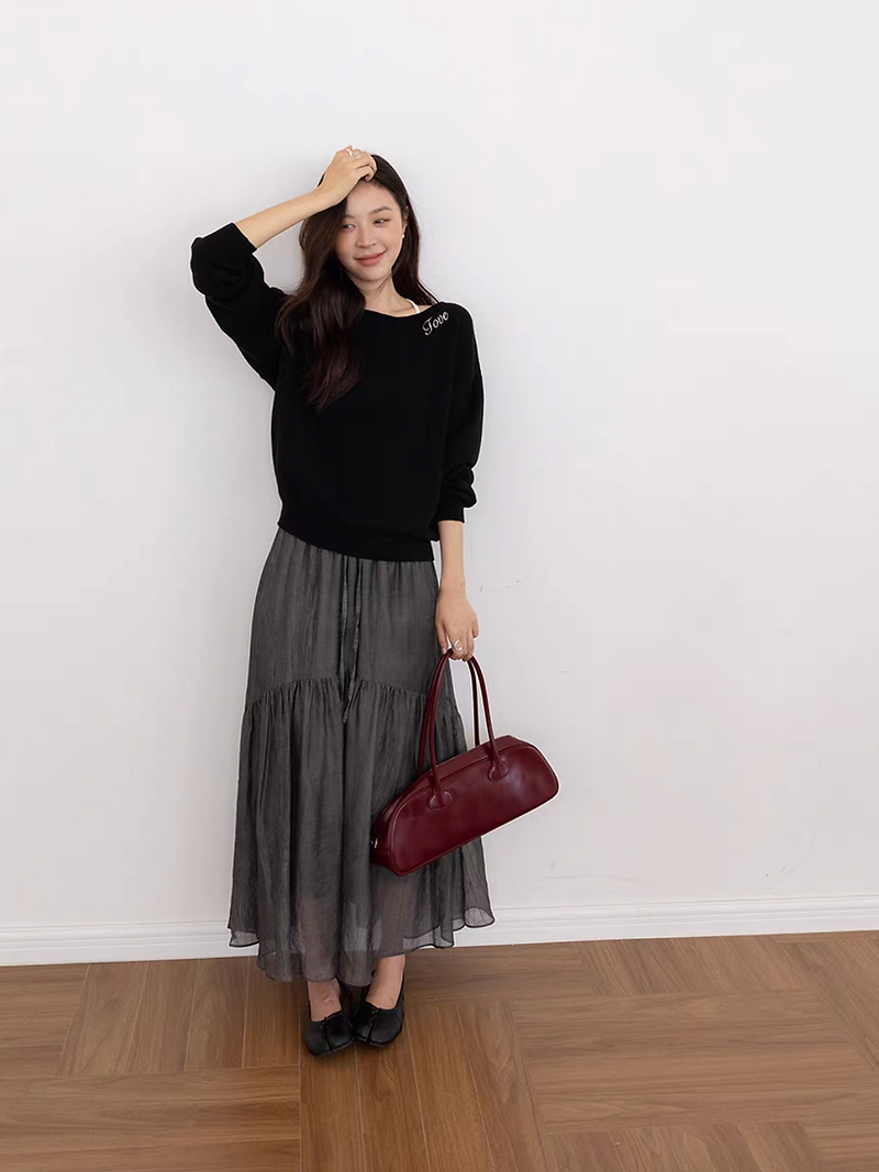 Lined tencel layered elasticated skirt 9