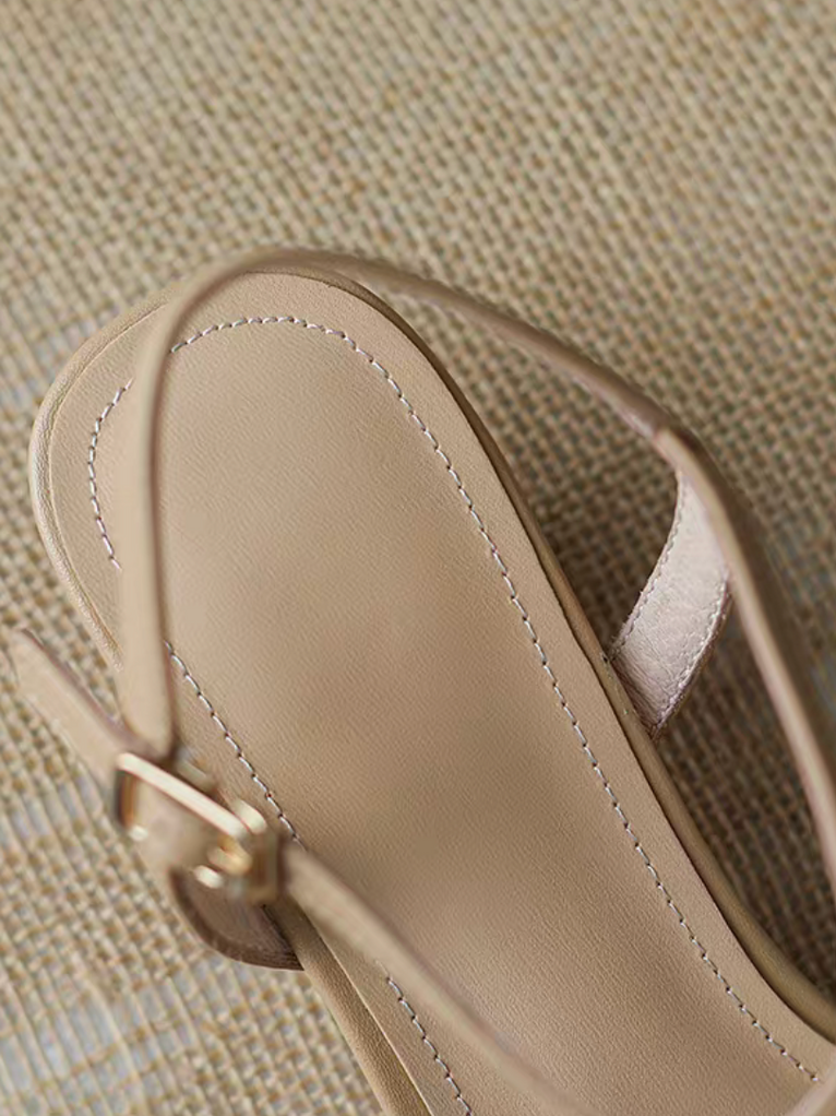 Bicolor blocking pointy sling back sandals 10