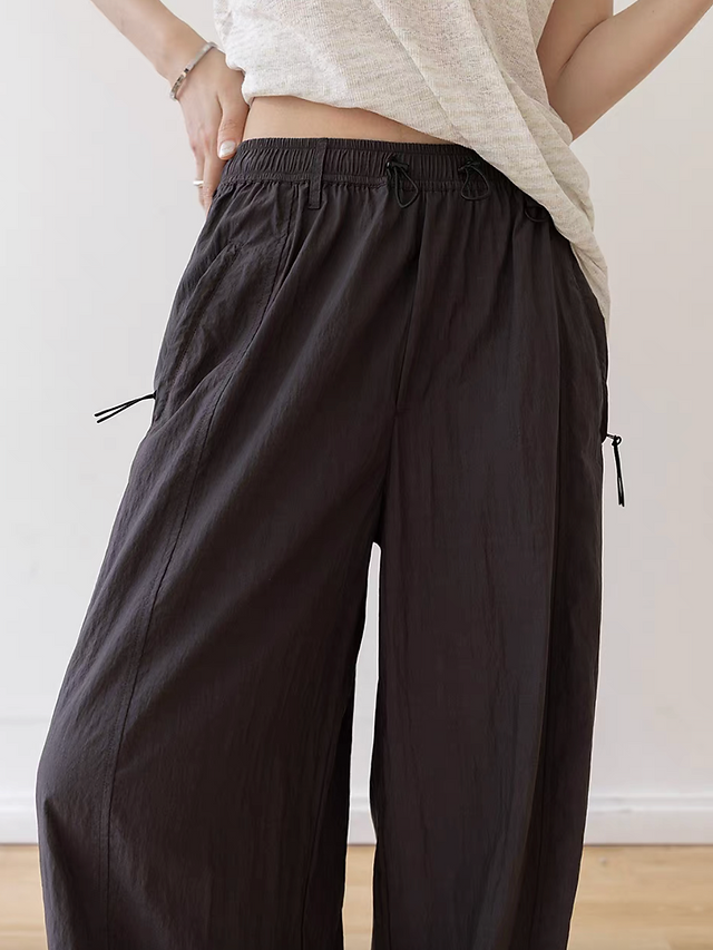 Tencel nylon lined drawstring elasticated casual pants 13