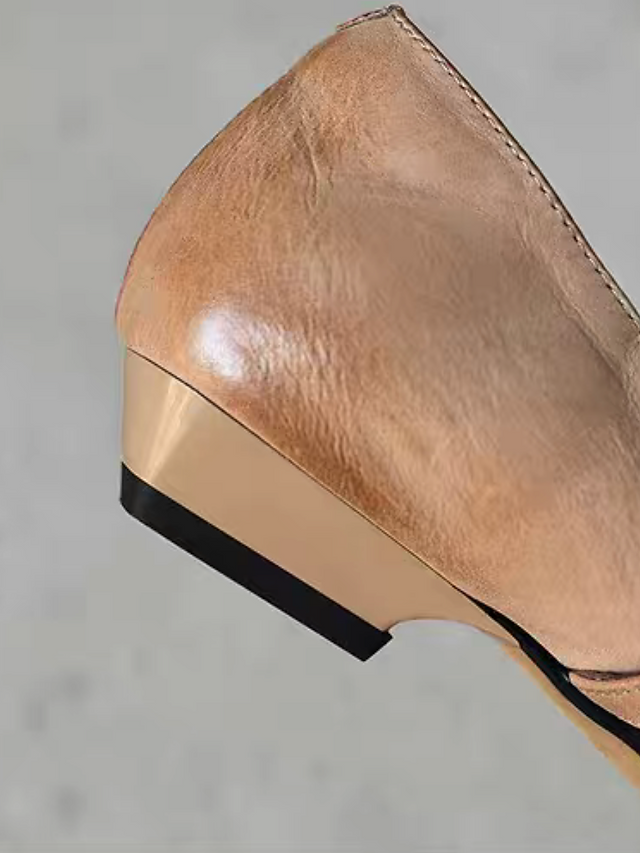 Brushed off pointy calf leather double adjust straps brogue Mary Janes 15