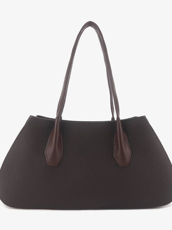 Curved rim calf leather handle shoulder bag 8