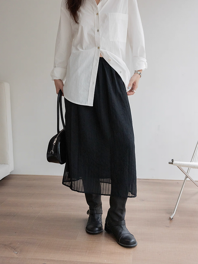 Elasticated tencel cotton poly lined A line skirt 14
