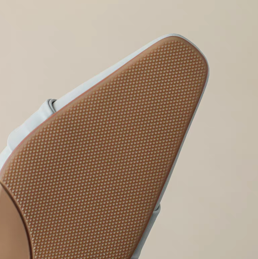 Thumbnail: Folded twist pointy calf leather low heel stilettos