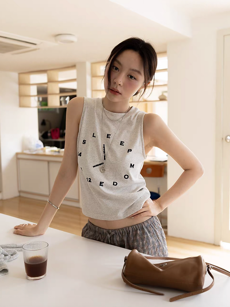 Linen cotton spandex SLEEP O'clock vest 4
