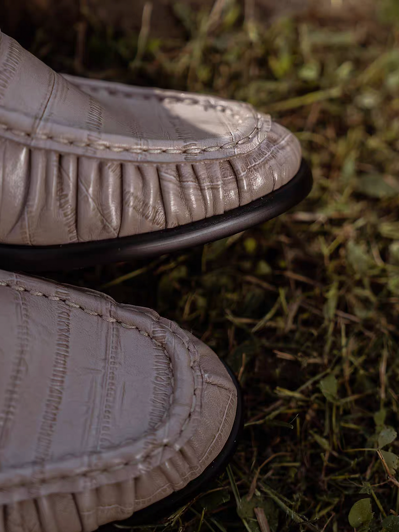 Made in Italy embossed Italian calf leather penny saver loafers 7