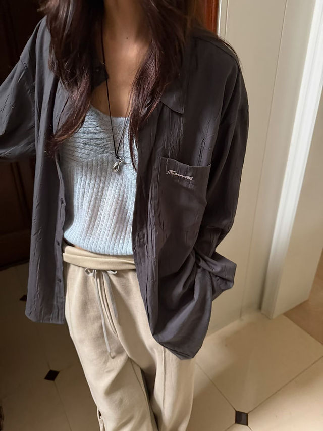 Embroidered tencel silk rayon mid length shirt  6