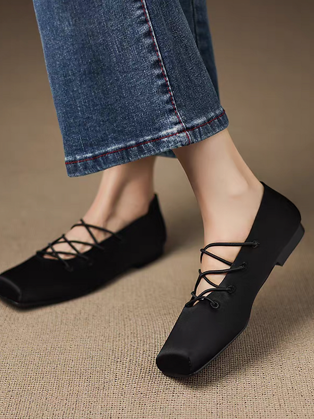 Satin lambskin elastica straps ballerinas 9