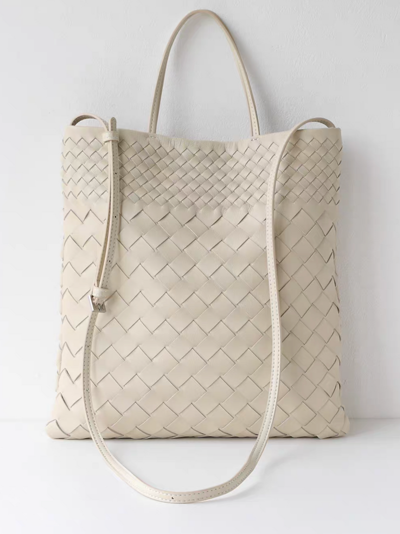 Lambskin weaved handle + crossbody totebag 11