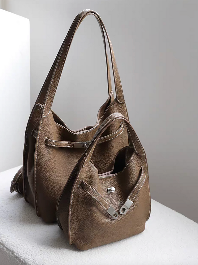 Togo embossed calf leather oval twist buckle handle/crossbody or shoulder bag 1