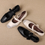Thumbnail: Lambskin side crochet weaved side knot Mary Janes