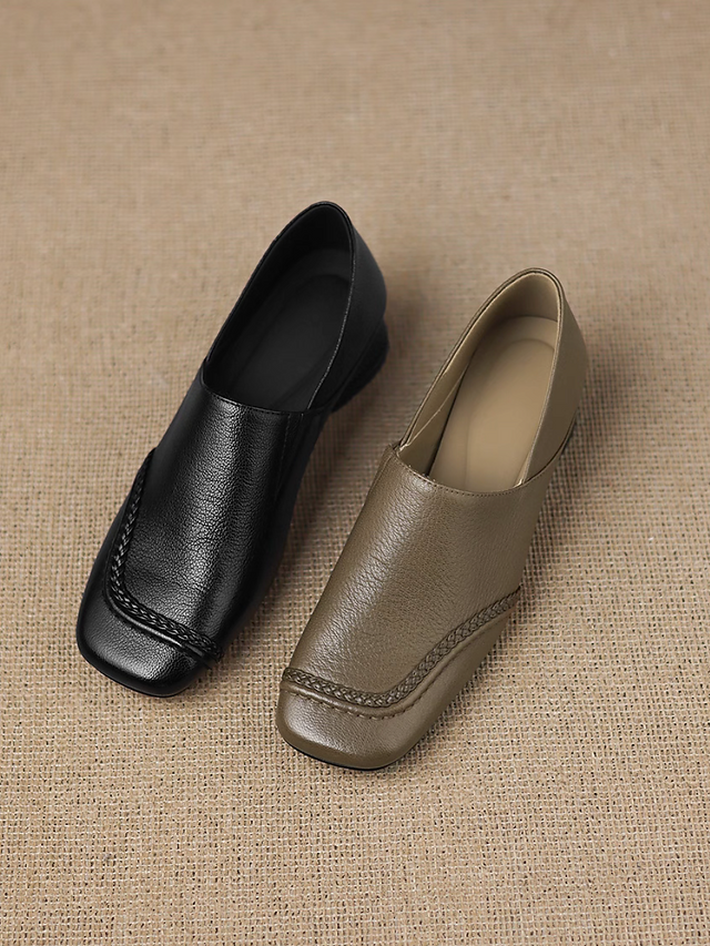 Side braided contour lambskin loafers 10