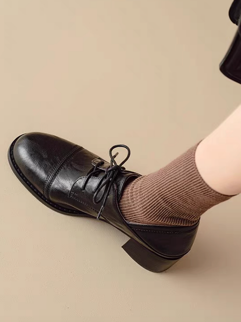 Calf leather contour lacing shoes 8