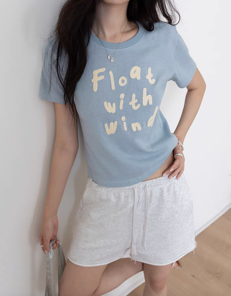 Thumbnail: Float With Wind cotton poly crewneck tee