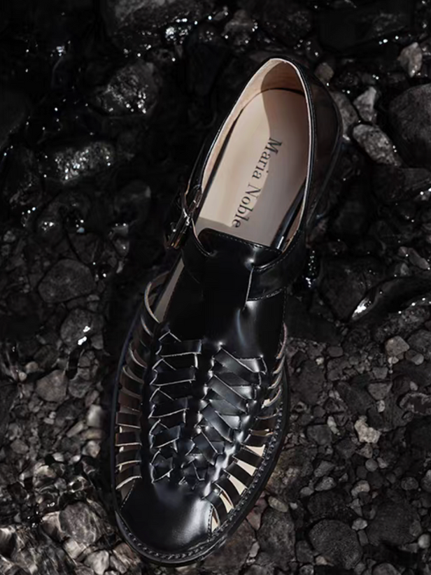 Made in Spain Italian calf leather weaved sandals 4