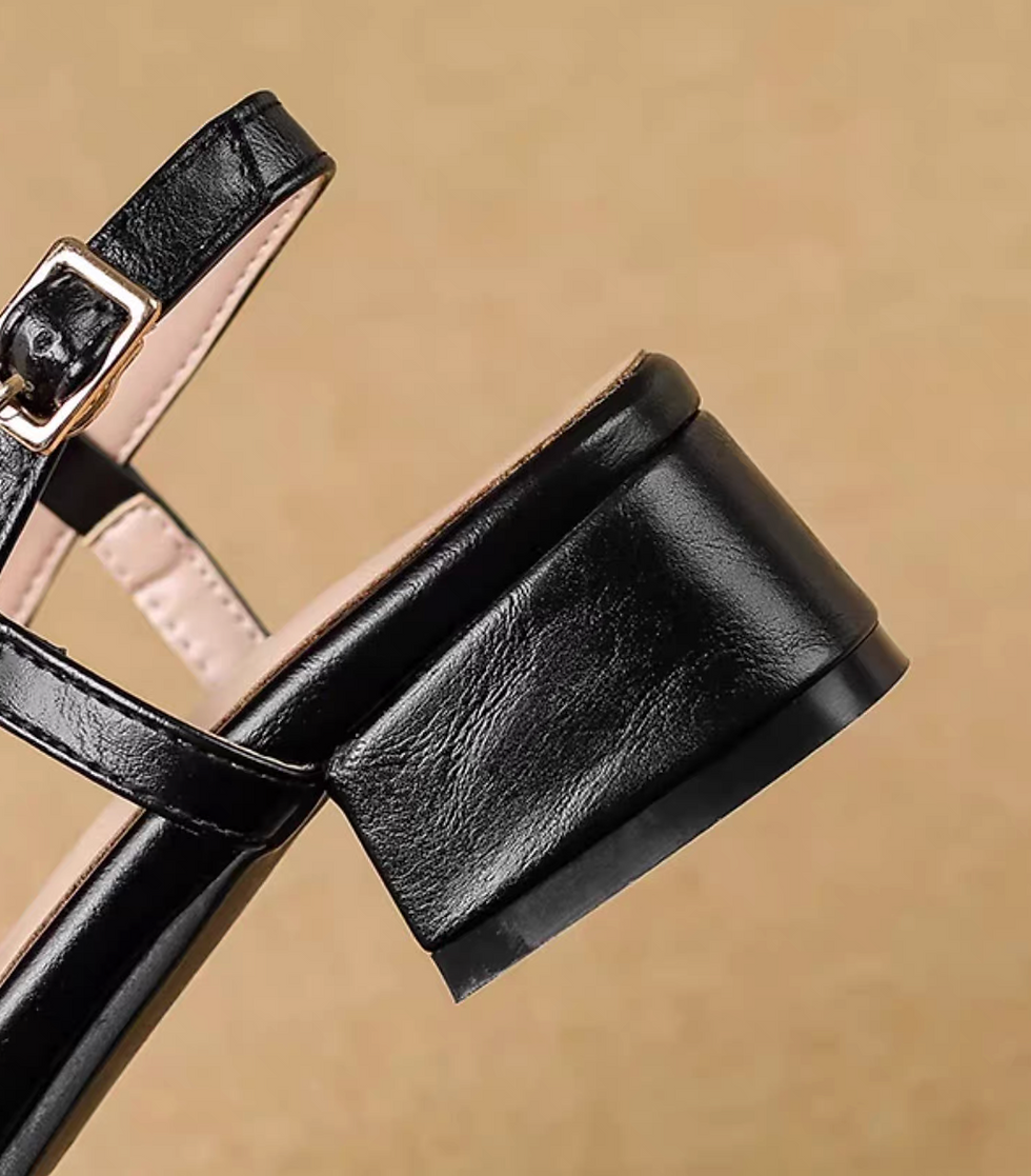 Thumbnail: Calf leather weaves sling back low heel sandals