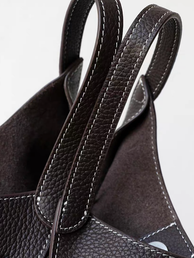 Togo embossed calf leather oval twist buckle handle/crossbody or shoulder bag 13