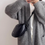 Thumbnail: Metal pin  lambskin crossbody dumpling bag