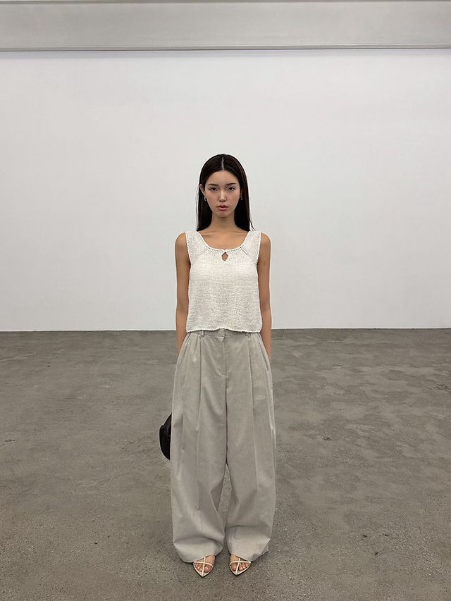 Side elasticated high waisted cotton rayon spandex patterned pleated pants  8