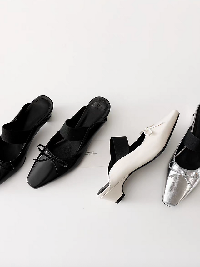 Oil waxed lambskin ribbon elastic strap pointy slip ons 4