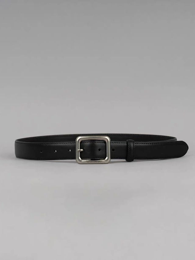 Handmade calf leather rectangular buckle belt 4