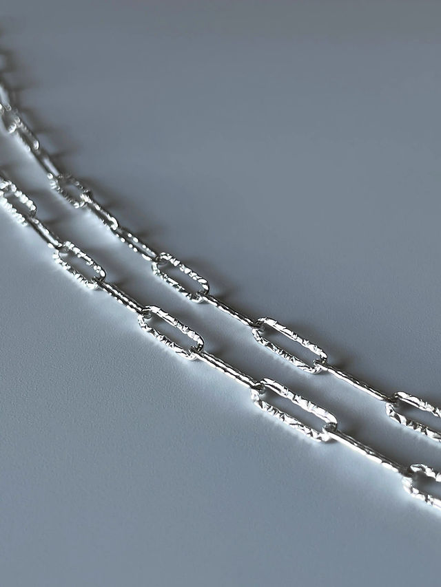 925 Silver engraved pins necklace  3