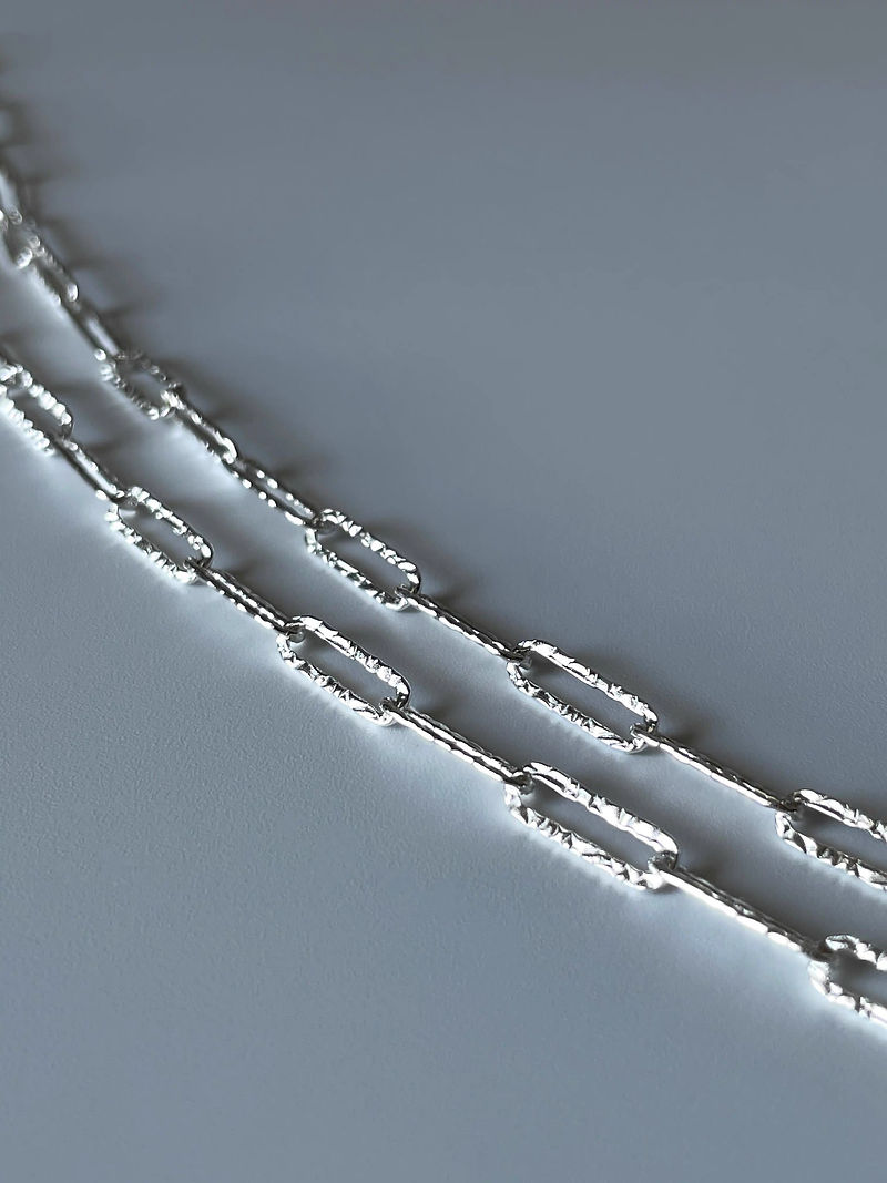 925 Silver engraved pins necklace  3