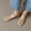 Thumbnail: Weaved calf leather ankle strap sandals
