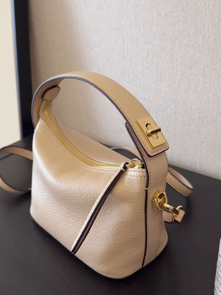 Twist buckle drape toga embossed handle + crossbody bag 6