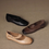 Thumbnail: Diagonal elastic strap crochet brushed off calf leather Mary Janes