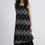 Thumbnail: Docking handmade embroidered black cotton linen layered slipdress