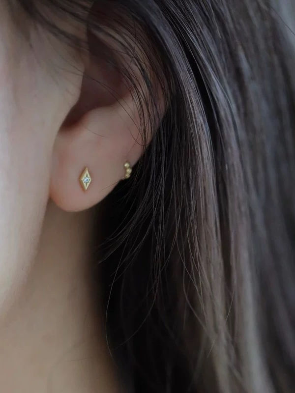 925 silver sparkles rhombus earrings 3