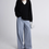 Thumbnail: Pastel blue cotton high waisted straight pants