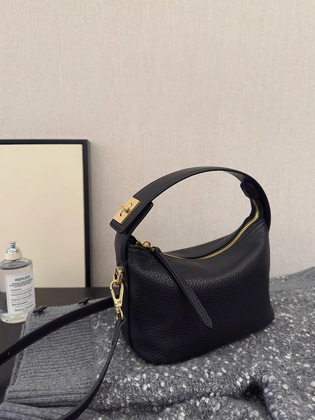 Twist buckle drape toga embossed handle + crossbody bag 3