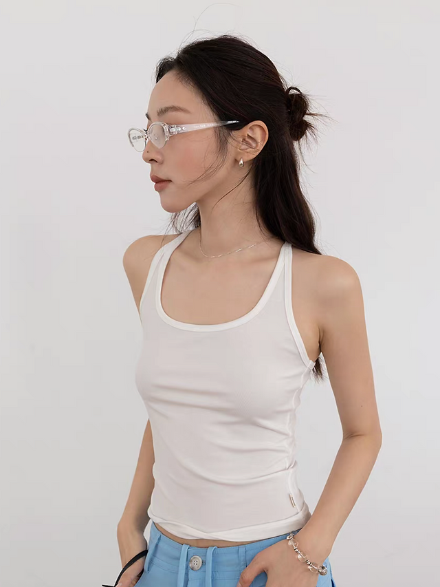 Modal lyocell U neck stretchy soft vest 4