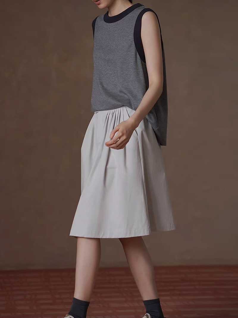 Color blocking grey cotton vest 8