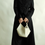 Thumbnail: Metal ball charm calf leather toga embossed handle + crossbody bucket bag