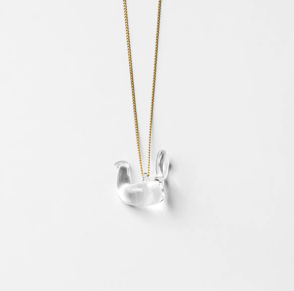 Thumbnail: Handmade Hario elegant glass birdie necklace