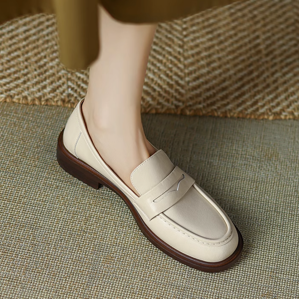 Thumbnail: Calf leather brushed off color penny saver loafers