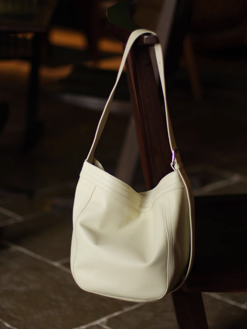Adjustable strap contour grain calf leather bucket crossbody + shoulder 12