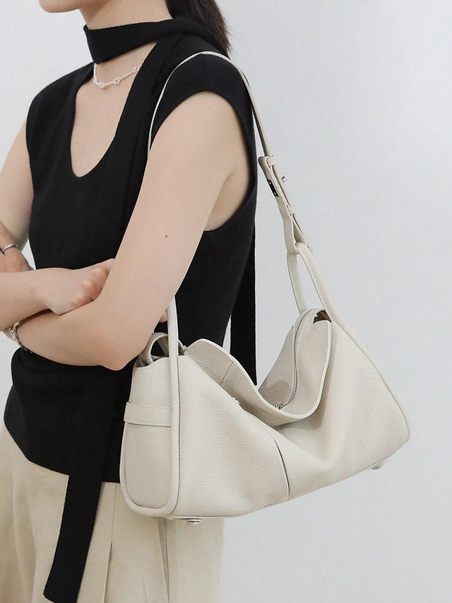 Togo embossed calf leather single flap zipper shoulder + crossbody bag 3