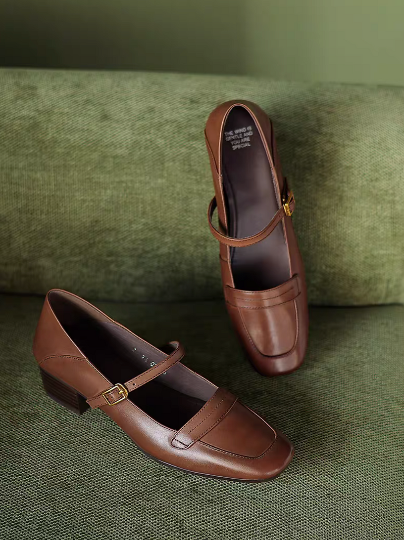 Loafer intersect calf leather Mary Janes 9